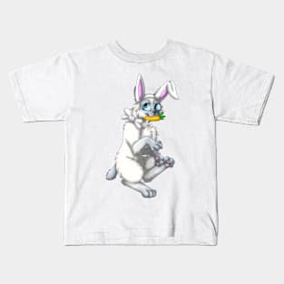 Bobtail BunnyCat: Blue Point (White) Kids T-Shirt